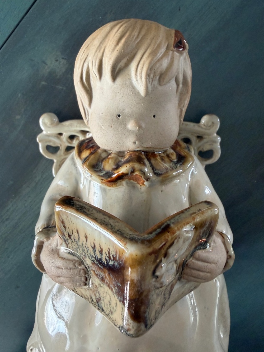 Goebel Hummel-Style Ceramic Angel Caroler Figurine Ceramic Glazed Angel JM556